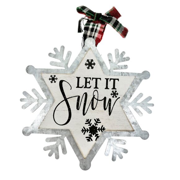 Snowflake Ornaments 13 pc Set Wood Metal Storage Tin Box Ice Cube Mold - Picture 2 of 16